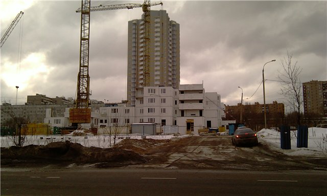 2011 год г. Москва, Нагатино-Садовники, мкр.1, корп 29А - ход строительства. Март