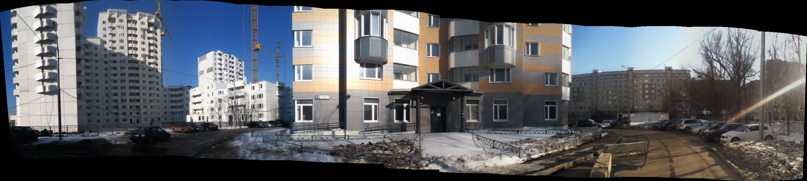 2012 год г. Москва, Нагатино-Садовники, мкр.1, корп 29А - ход строительства. Март-Панорамные фотографии